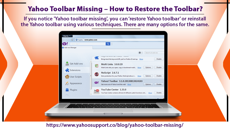 Yahoo toolbar missing – How to restore the toolbar?